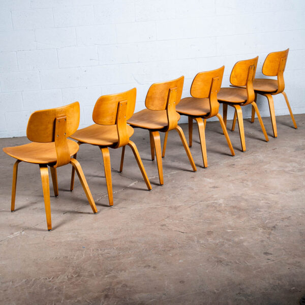 Mid Century Modern Dining Chairs Set 6 Thonet Bentwood Bent Plywood Restored Mcm - Image 2
