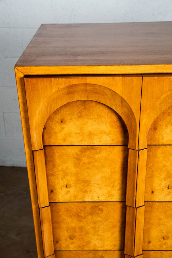 Mid Century Modern Dresser Highboy 6 Drawer Burl Thomasville Tall Sculptural Mcm - Image 7