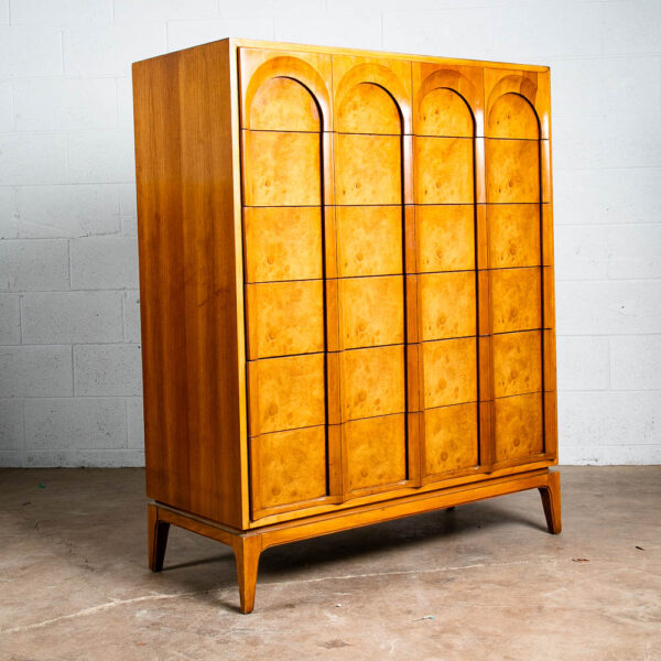 Mid Century Modern Dresser Highboy 6 Drawer Burl Thomasville Tall Sculptural Mcm - Image 11