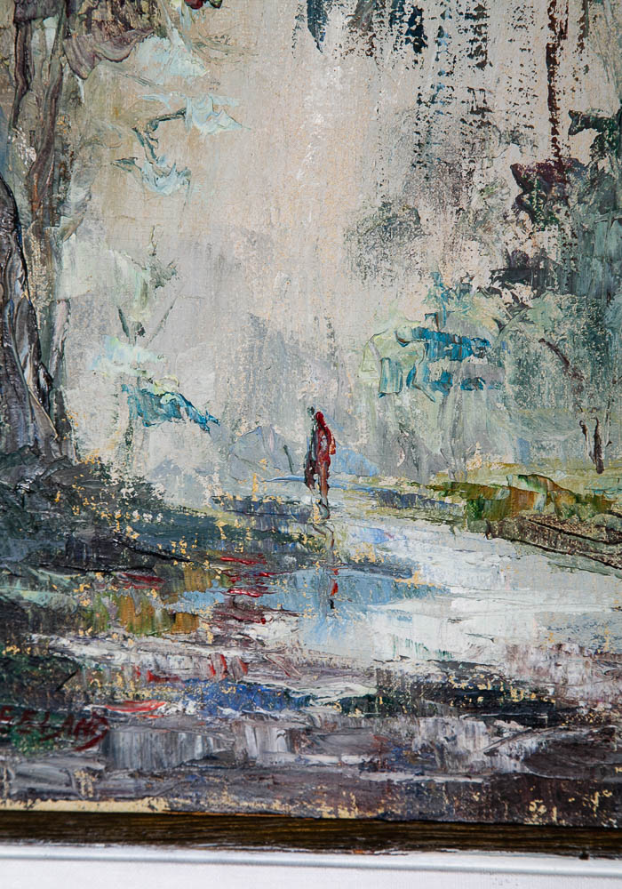 Mid Century Modern Oil Painting Betty Hay Freeland BH Art Trees Original Signed - Image 11