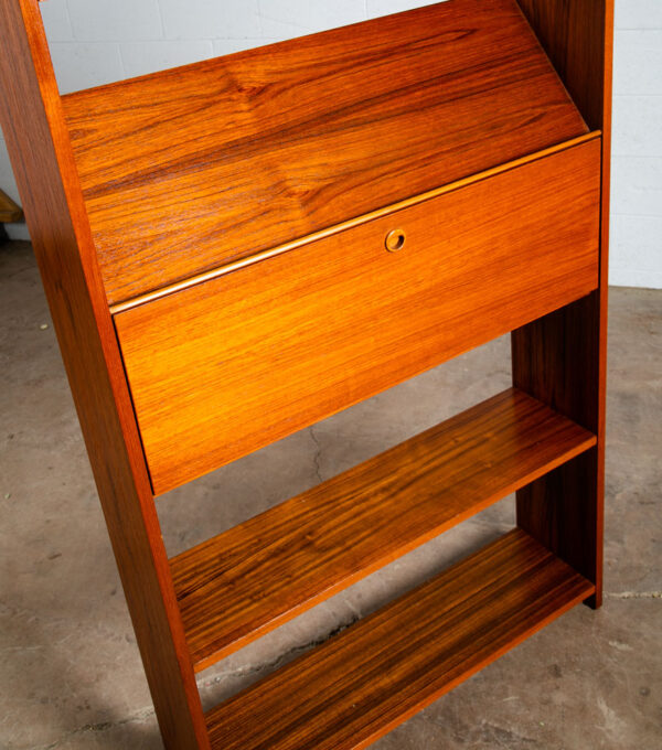 Mid Century Danish Modern Bookshelf Teak Adjustable Shelving Modular Magazine - Image 7