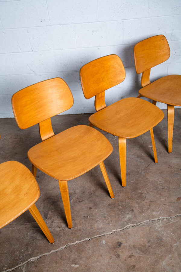 Mid Century Modern Dining Chairs Set 6 Thonet Bentwood Bent Plywood Restored Mcm - Image 12