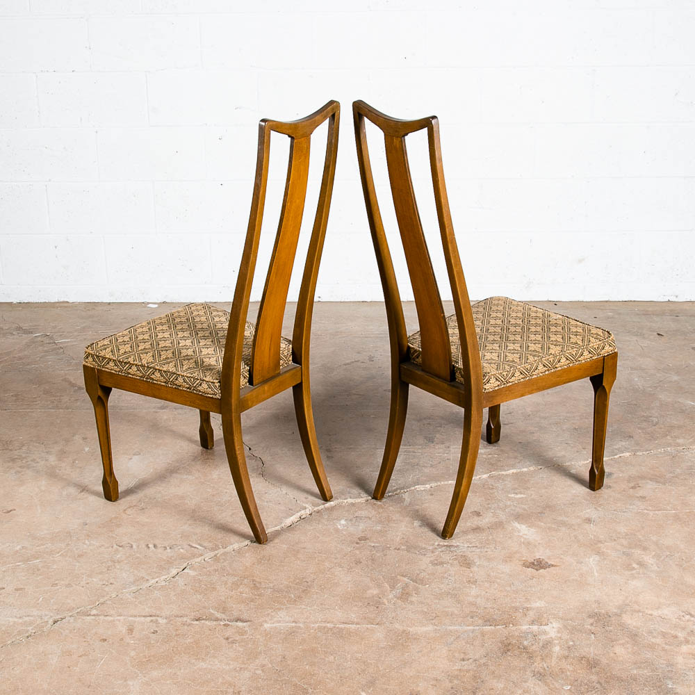 Mid Century Modern Dining Chairs 6 High Back Cane W/ 2 Armchairs Captain Set Mcm - Image 6