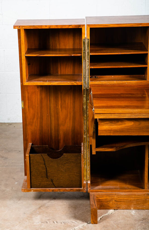 Mid Century Danish Modern Desk In a Box Office Teak Sliding Denmark Locking - Image 5