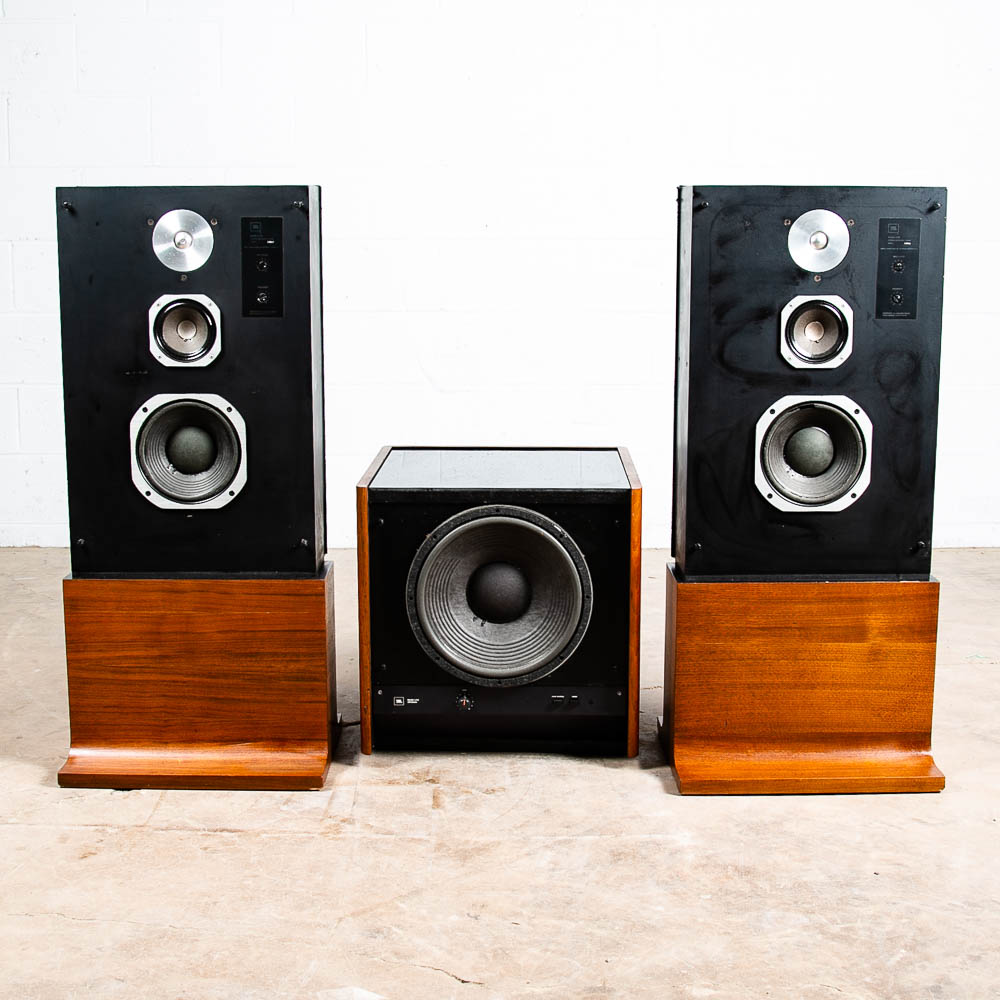 Mid Century Modern Speakers JBL L212 Walnut Vintage Speaker Subwoofer Floor 3way - Image 3