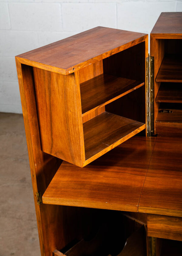 Mid Century Danish Modern Desk In a Box Office Teak Sliding Denmark Locking - Image 8