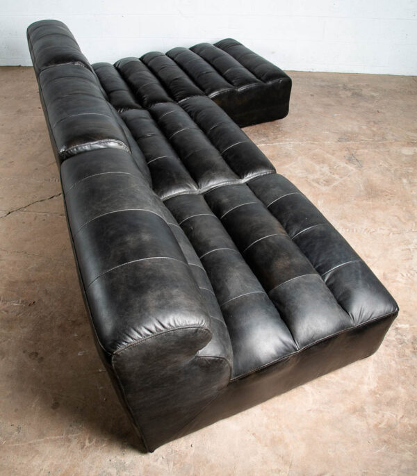 Modern Sofa Sectional Black Leather Couch Moe's Home Collection Ramsay Modular - Image 5