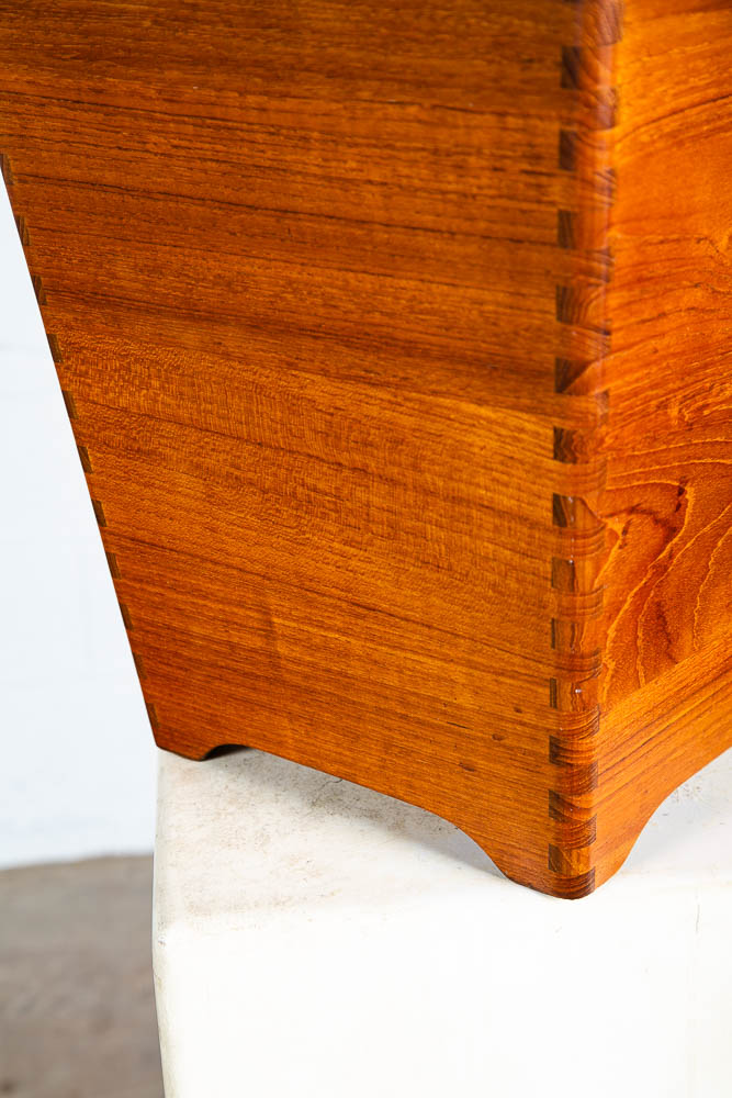 Mid Century Danish Modern Trash Bin Teak Waste Basket Denmark Fingerjointed Mcm - Image 7