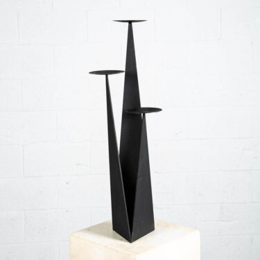 Mid Century Modern Candleholder Candelabra Iron 3 tier Sculptural Paul Evans Mcm