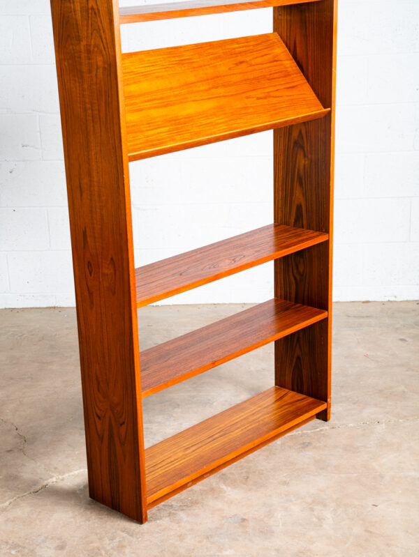 Mid Century Danish Modern Bookshelf Teak Adjustable Shelving Magazine Rack - Image 5