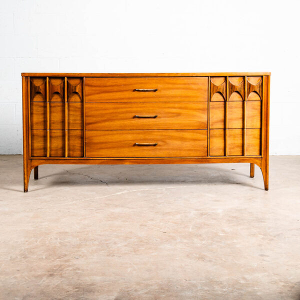Mid Century Modern Dresser Credenza Kent Coffey 9 Drawer Perspecta Brasilia Wood - Image 2