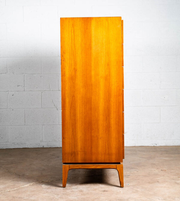 Mid Century Modern Dresser Highboy 6 Drawer Burl Thomasville Tall Sculptural Mcm - Image 4