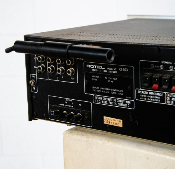 Mid Century Modern AM/FM Stereo Receiver Rotel RX-503 Silver AS IS 1977 - Image 12