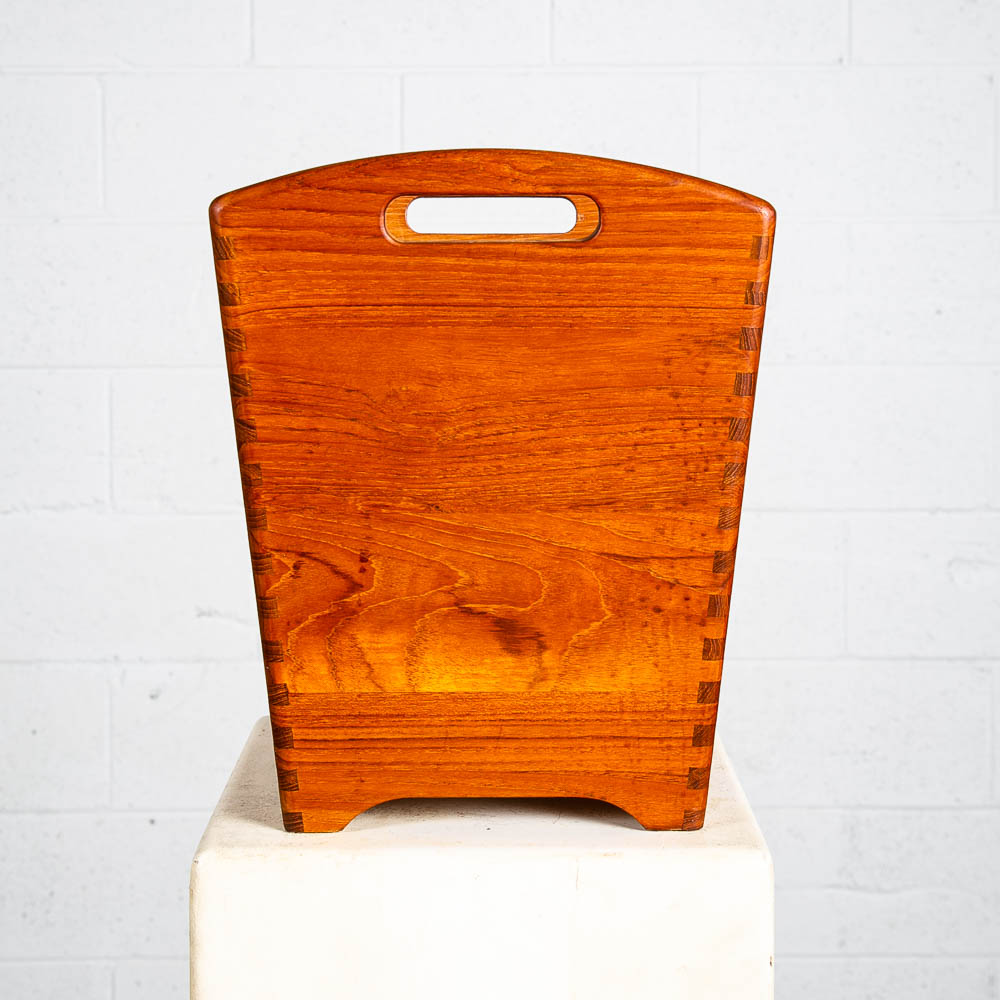Mid Century Danish Modern Trash Bin Teak Waste Basket Denmark Fingerjointed Mcm - Image 6
