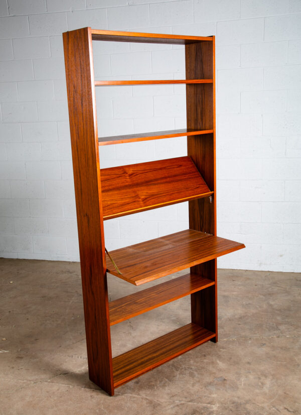 Mid Century Danish Modern Bookshelf Teak Adjustable Shelving Modular Magazine - Image 3
