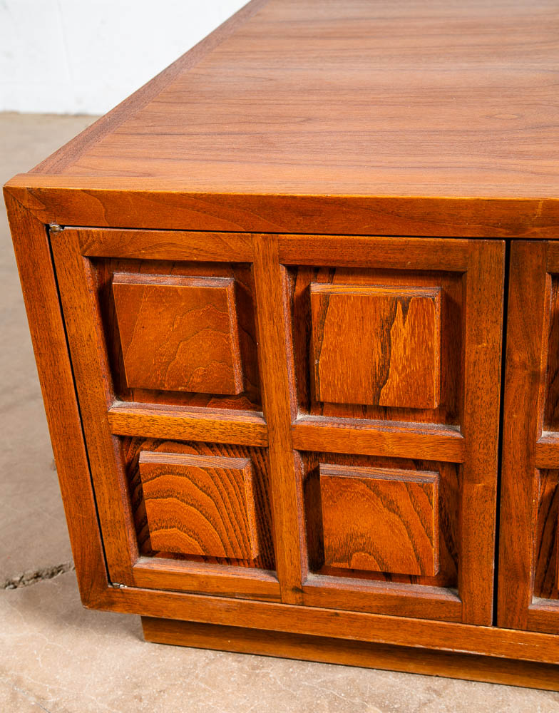 Mid Century Modern Side Table End Square Walnut Restored Cabinet Wood Cubist Mcm - Image 10