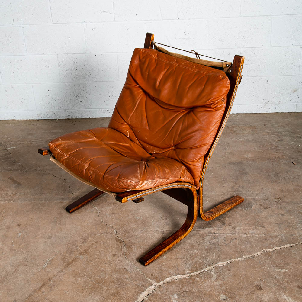 Mid Century Danish Modern Lounge Chair Red Leather Ingmar Relling Westnofa Side. - Image 6