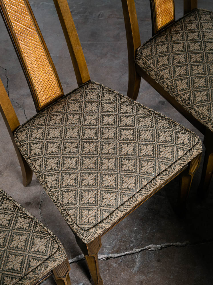 Mid Century Modern Dining Chairs 6 High Back Cane W/ 2 Armchairs Captain Set Mcm - Image 8