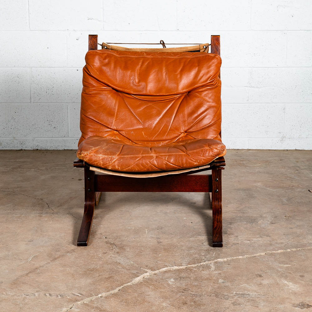 Mid Century Danish Modern Lounge Chair Red Leather Ingmar Relling Westnofa Side. - Image 7