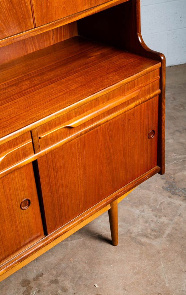 Mid Century Danish Modern Credenza Sideboard Bar Desk Teak Drawers Denmark Mcm - Image 11