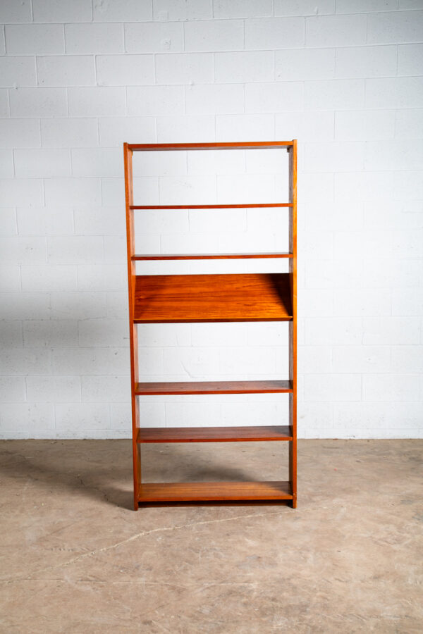 Mid Century Danish Modern Bookshelf Teak Adjustable Shelving Magazine Rack - Image 3