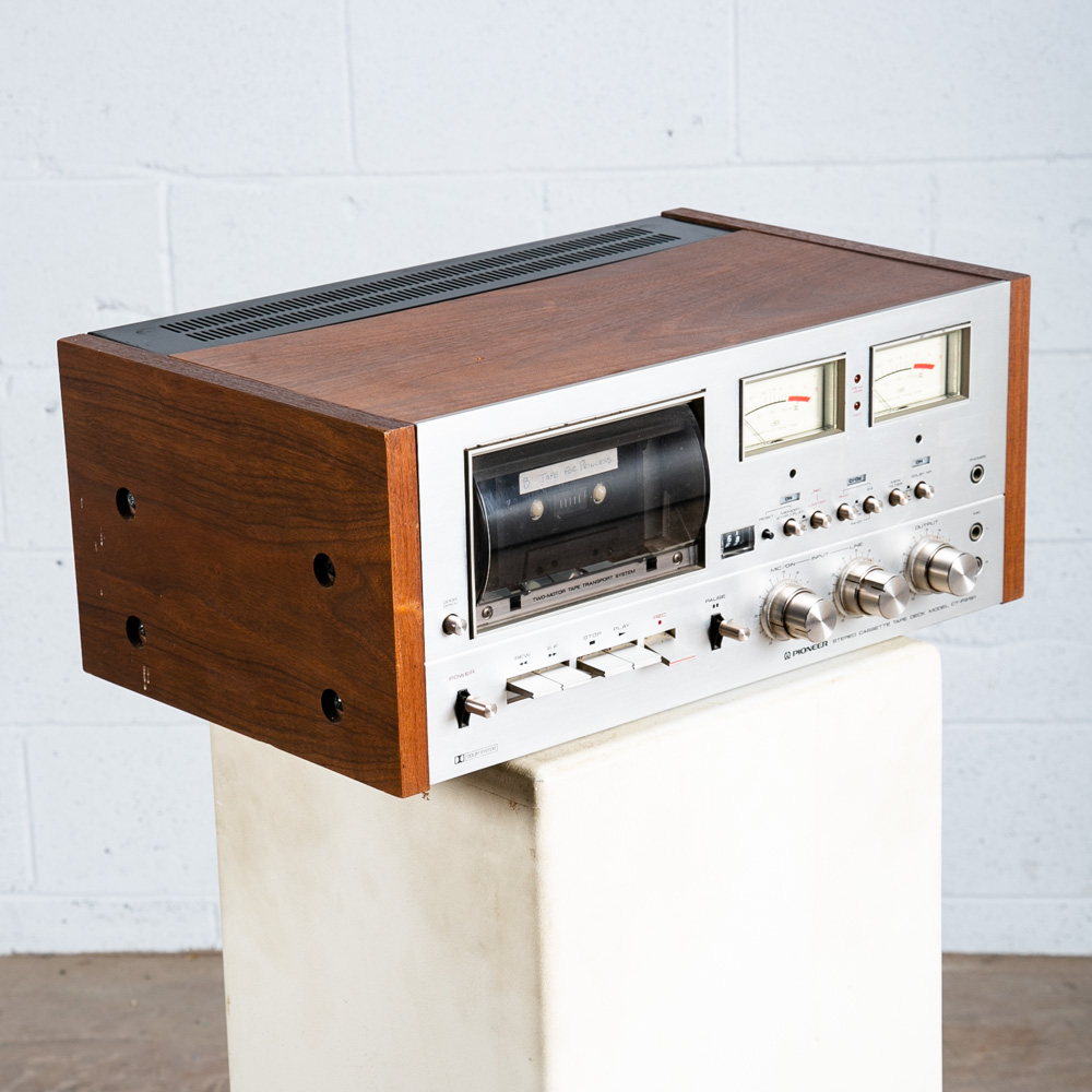 Mid Century Modern Stereo Cassette Tape Deck Pioneer CT-F9191 Walnut Case AS IS