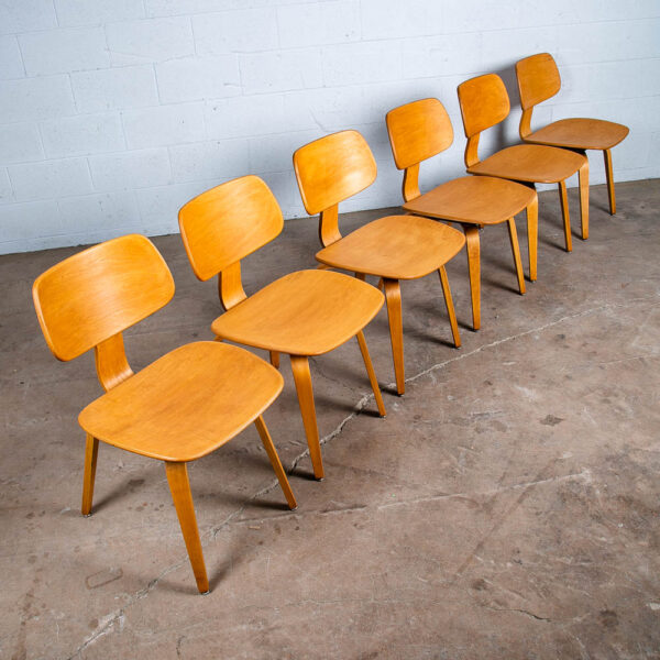 Mid Century Modern Dining Chairs Set 6 Thonet Bentwood Bent Plywood Restored Mcm - Image 3