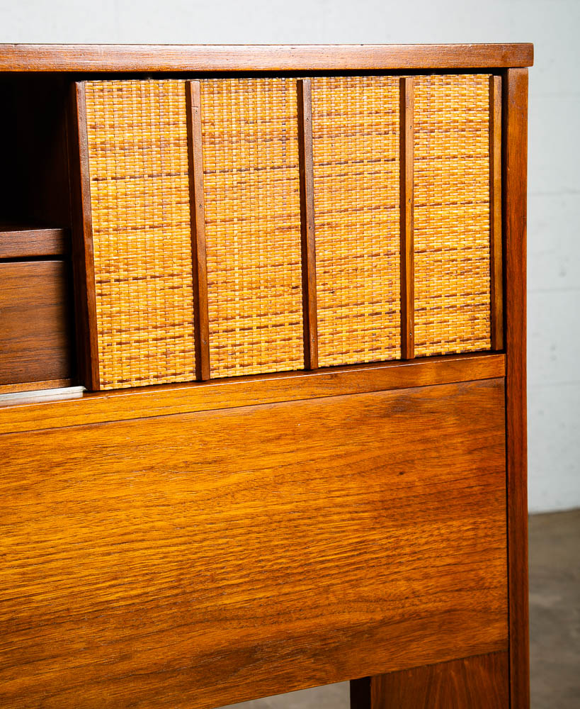 Mid Century Modern Headboard Bed Frame King Mainline Hooker Reversible Walnut - Image 11