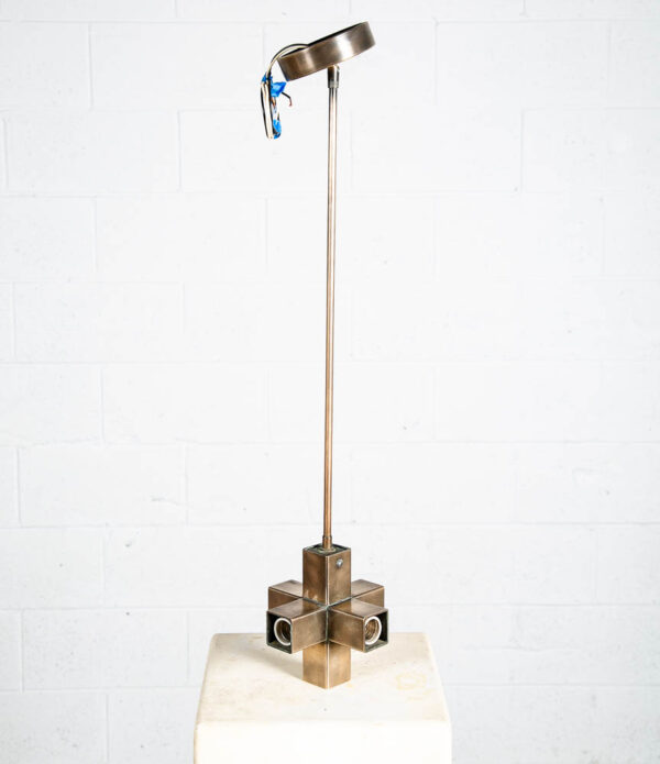 Mid Century Modern Chandelier Lamp Set Light Gold Brass Pendant Morrison 5 Light - Image 2