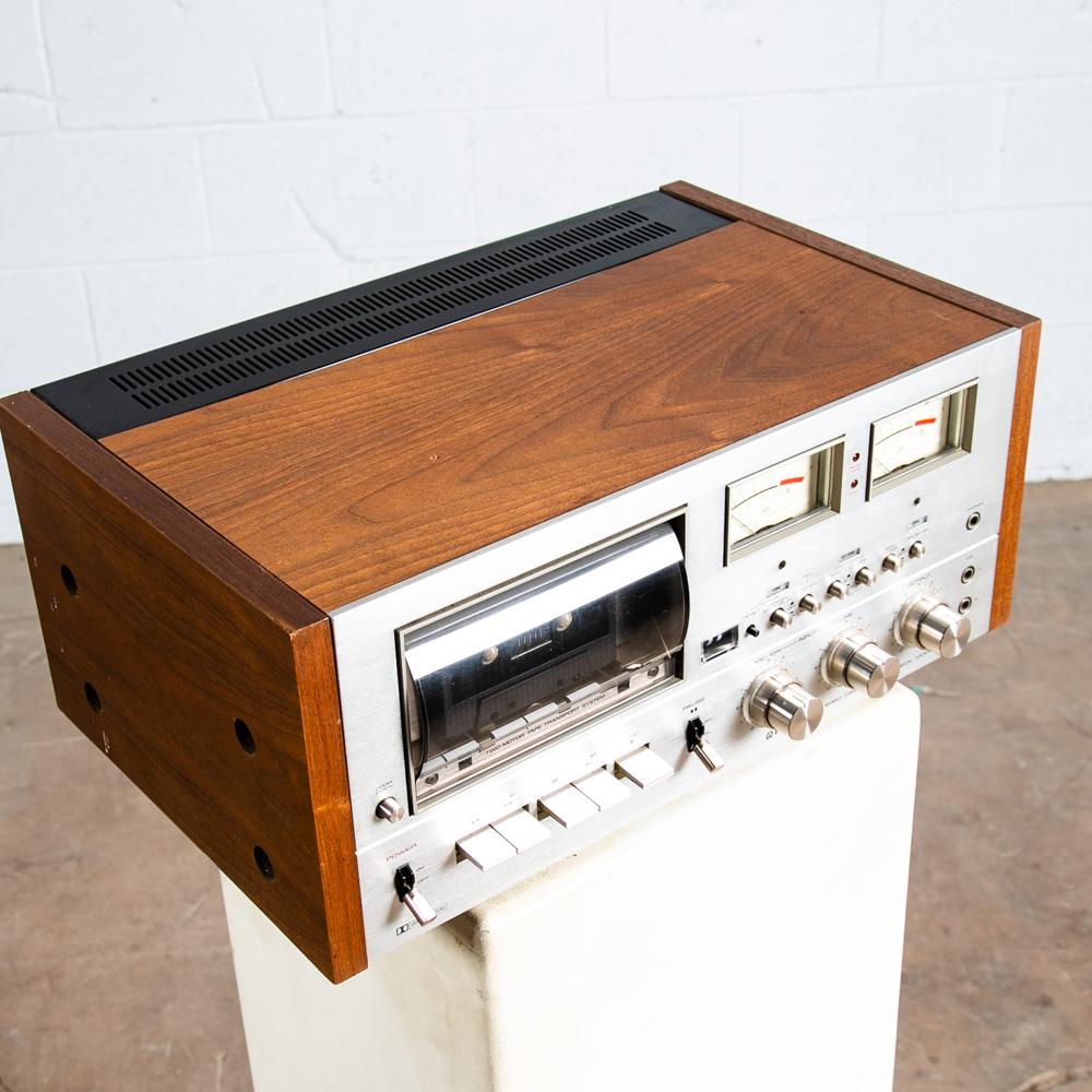 Mid Century Modern Stereo Cassette Tape Deck Pioneer CT-F9191 Walnut Case AS IS - Image 3