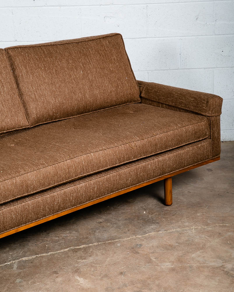 Mid Century Modern Sofa Couch Solid Walnut 3 Seater Brown Harvey Probber Tufted - Image 4