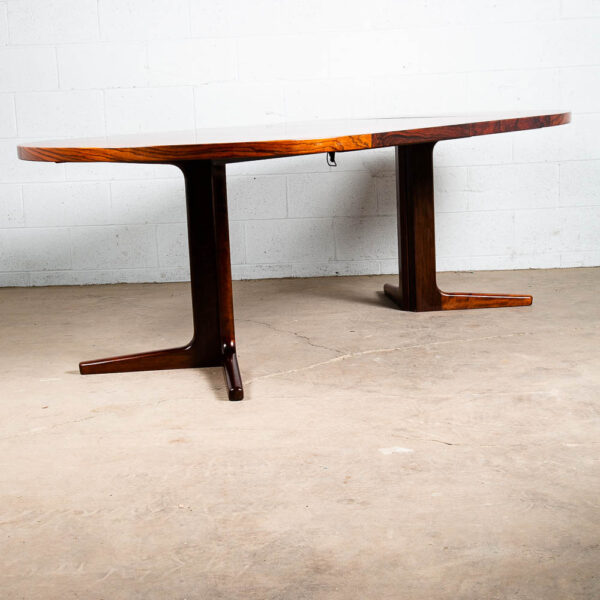 Mid Century Danish Modern Dining Table Oval Rosewood Extension x2 Vejle Stole NM - Image 10