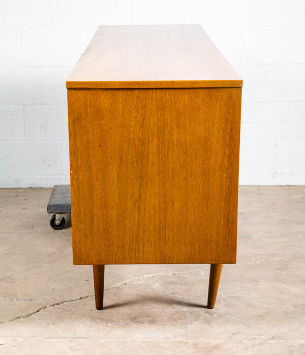 Mid Century Danish Modern Credenza Dresser Bassett Walnut 9 Drawer Danish Mcm - Image 6