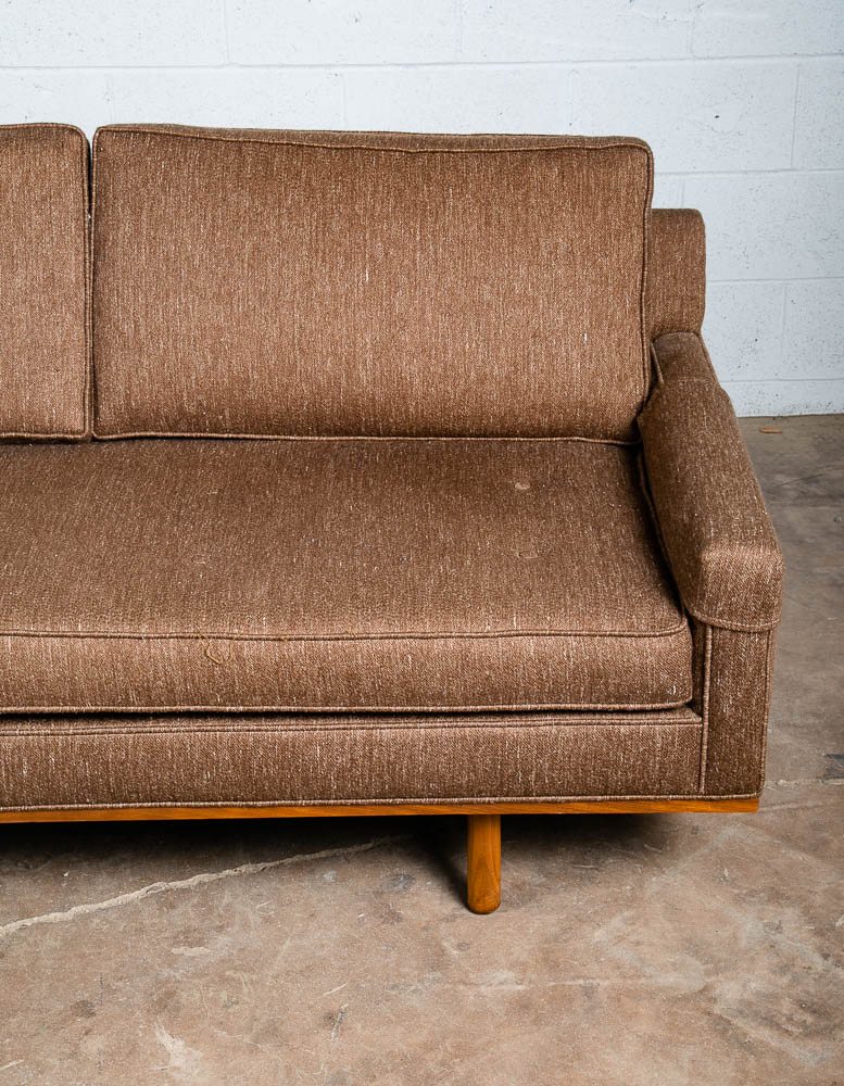 Mid Century Modern Sofa Couch Solid Walnut 3 Seater Brown Harvey Probber Tufted - Image 5