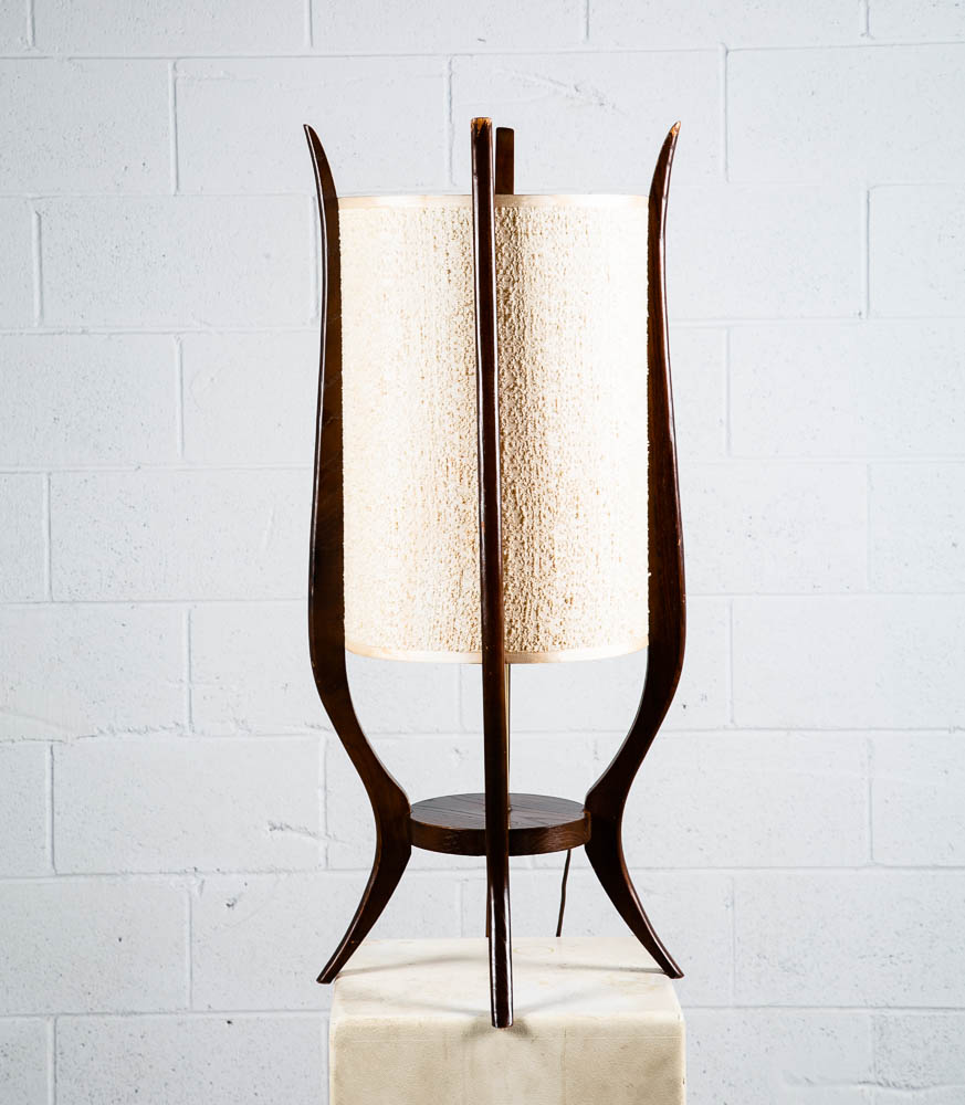 Mid Century Modern Table lamp Wood Brass Modeline Adrian Pearsall Light Lighting