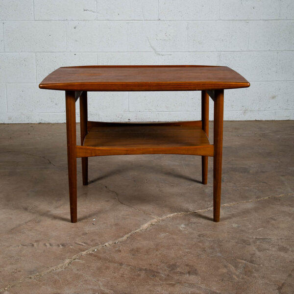 Mid Century Danish Modern Side Table End Moreddi Solid Teak Rectangle Shelf Mcm - Image 5