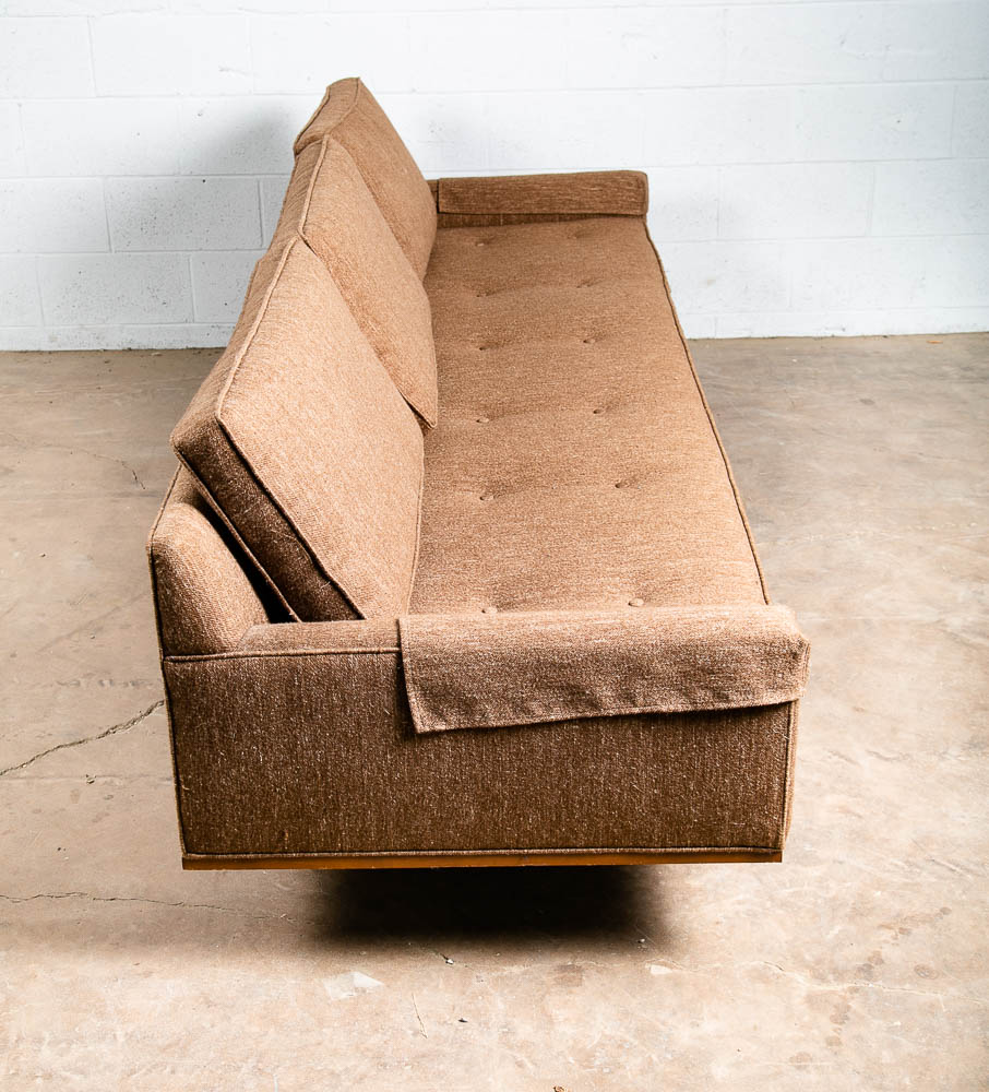 Mid Century Modern Sofa Couch Solid Walnut 3 Seater Brown Harvey Probber Tufted - Image 7