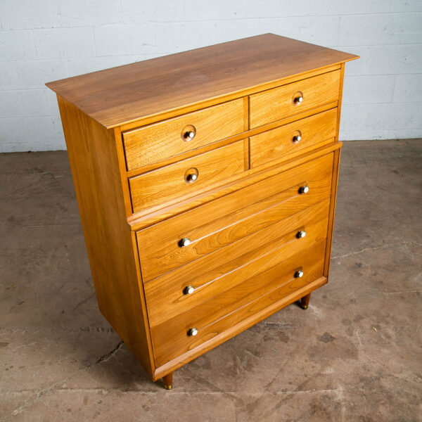 Mid Century Modern Highboy Dresser Solid Wood 5 Drawers LA Period Furniture Mcm - Image 8