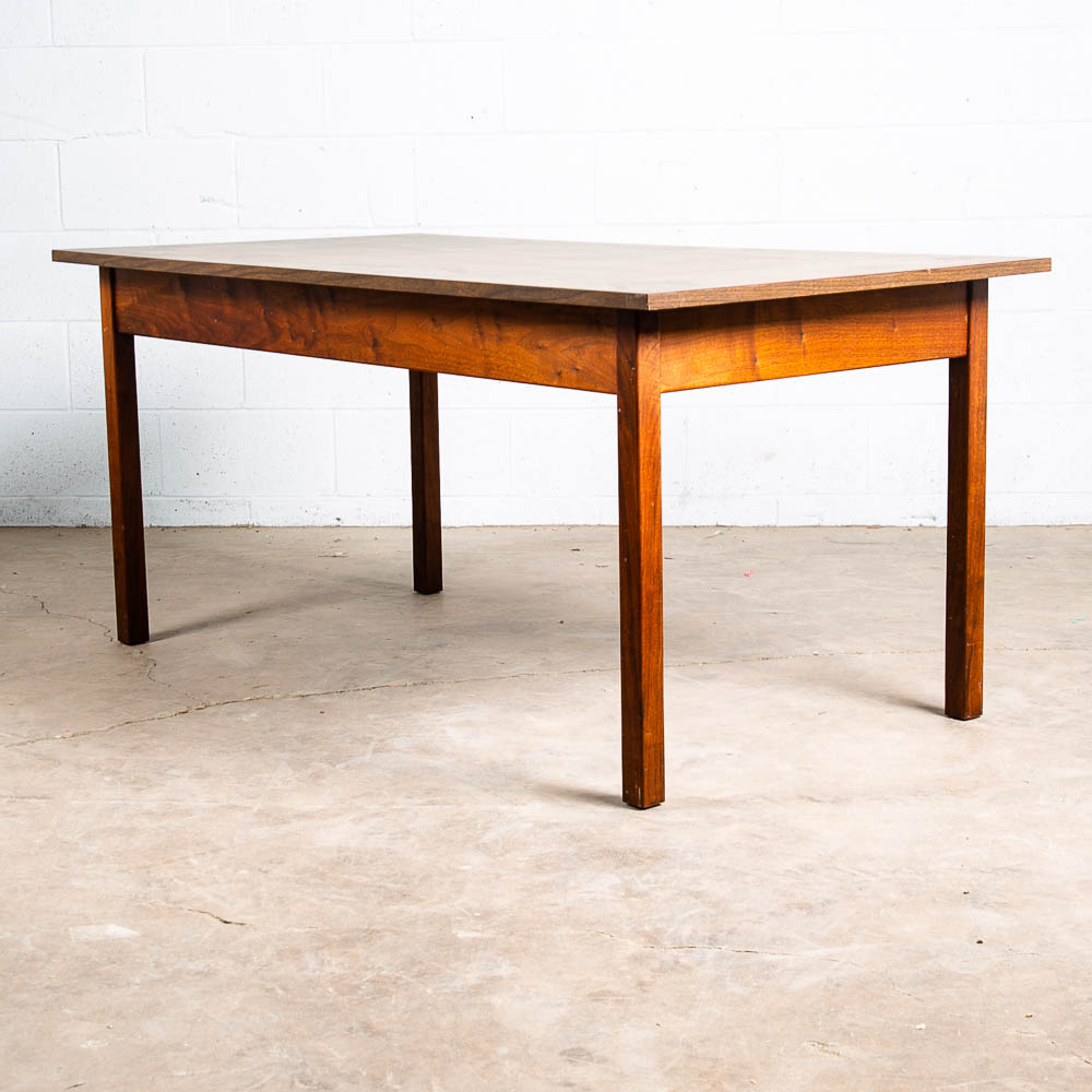 Mid Century Modern Writing Table Desk Office Solid Walnut Writing 2 Drawer Mcm - Image 4