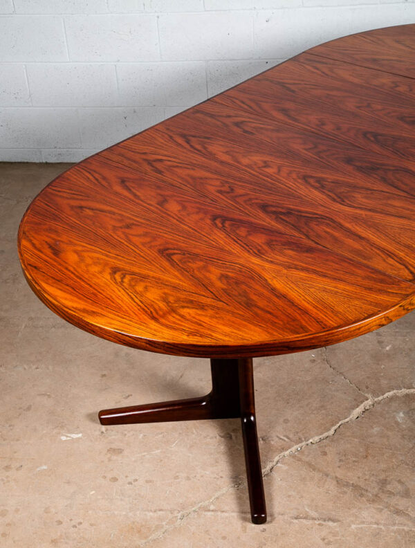 Mid Century Danish Modern Dining Table Oval Rosewood Extension x2 Vejle Stole NM - Image 9