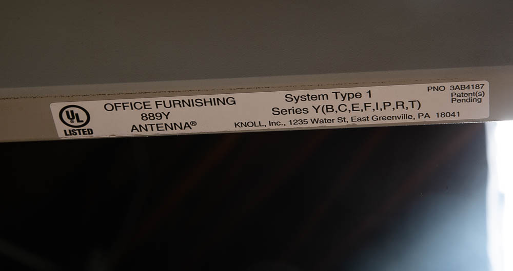 Mid Century Modern Conference Work Table Antenna Knoll Walnut White Desk 96x30 - Image 6