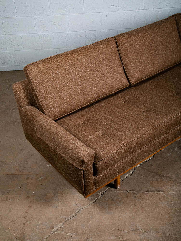 Mid Century Modern Sofa Couch Solid Walnut 3 Seater Brown Harvey Probber Tufted - Image 10