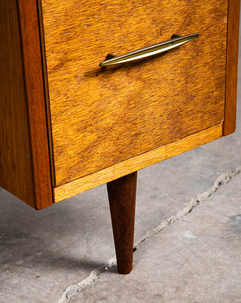 Mid Century Modern Desk Wood Office Executive Mcm 7 Drawer Brass Vintage Mcm 60s - Image 8