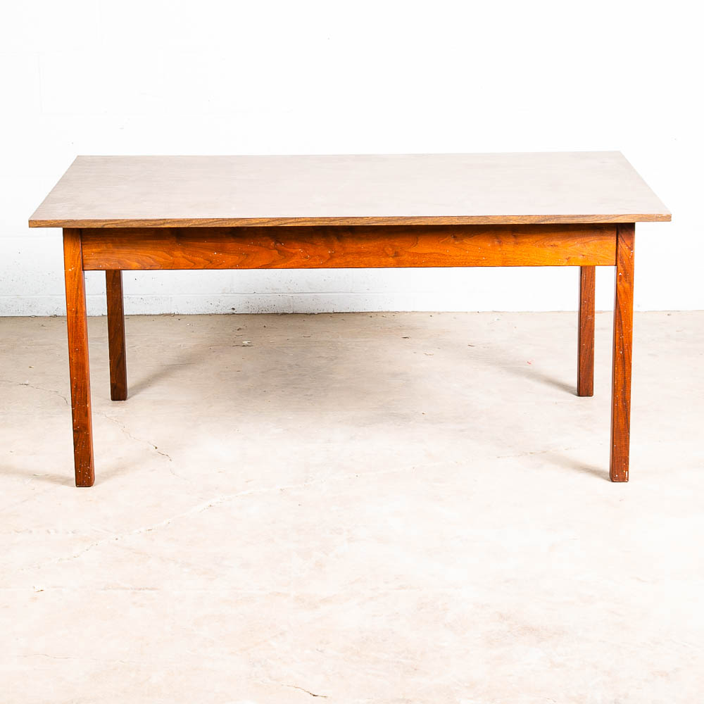 Mid Century Modern Writing Table Desk Office Solid Walnut Writing 2 Drawer Mcm - Image 6