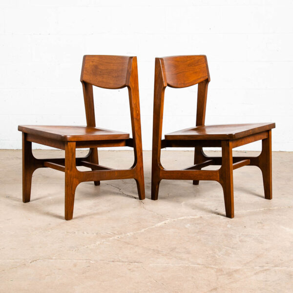 Mid Century Modern Dining Chairs Set of 4 Solid Walnut American Vintage Armchair - Image 3