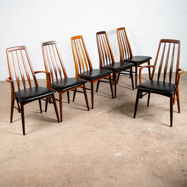 Mid Century Danish Modern Dining Chairs Set 8 Kofoed Eva Armchairs Rosewood Mcm - Image 12