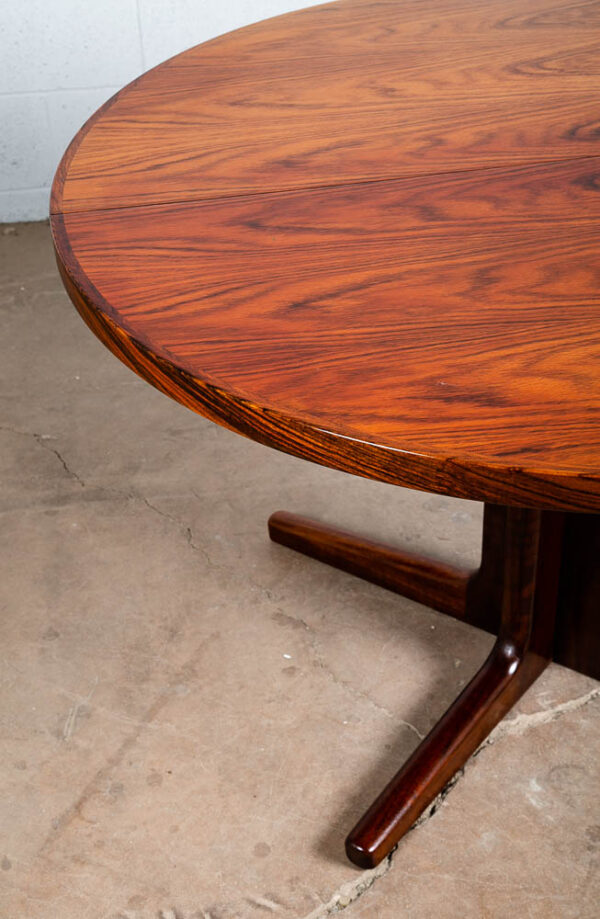 Mid Century Danish Modern Dining Table Oval Rosewood Extension x2 Vejle Stole NM - Image 5