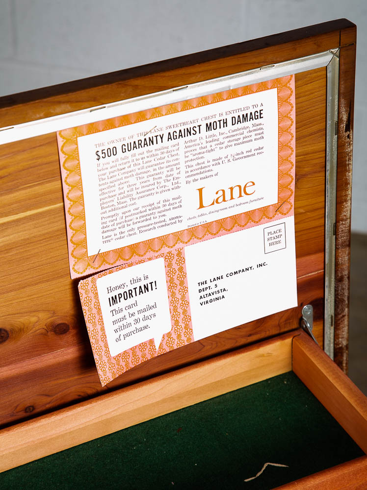 Mid Century Modern Cedar Hope Chest Lane Scuptra Trunk Lock Disassembled Storage - Image 12