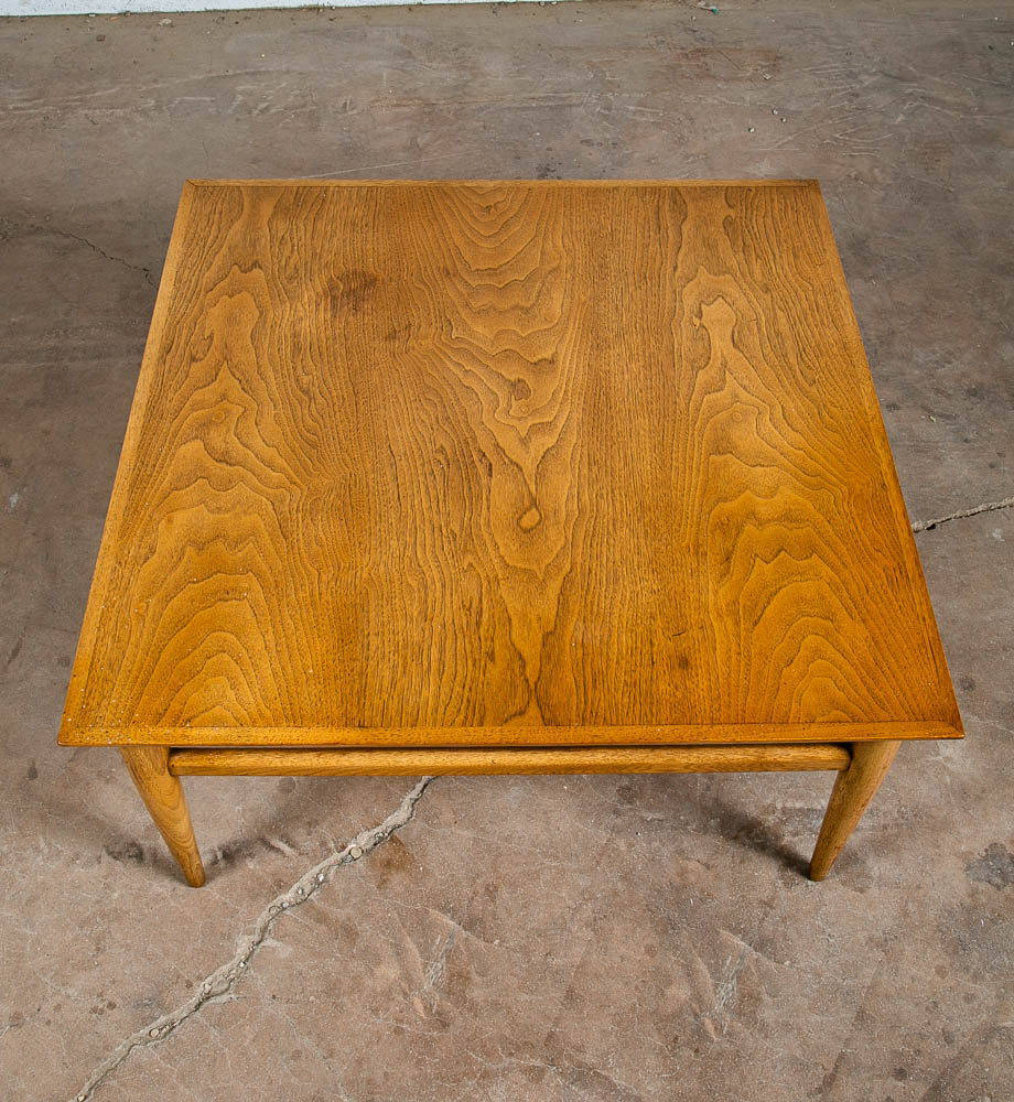 Mid Century Modern Coffee Table Square Bleached Walnut Heritage Henredon Vintage - Image 8