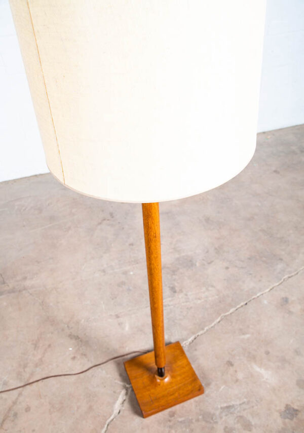 Mid Century Danish Modern Floor Lamp Solid Walnut Square Lighting Mcm Black - Image 3